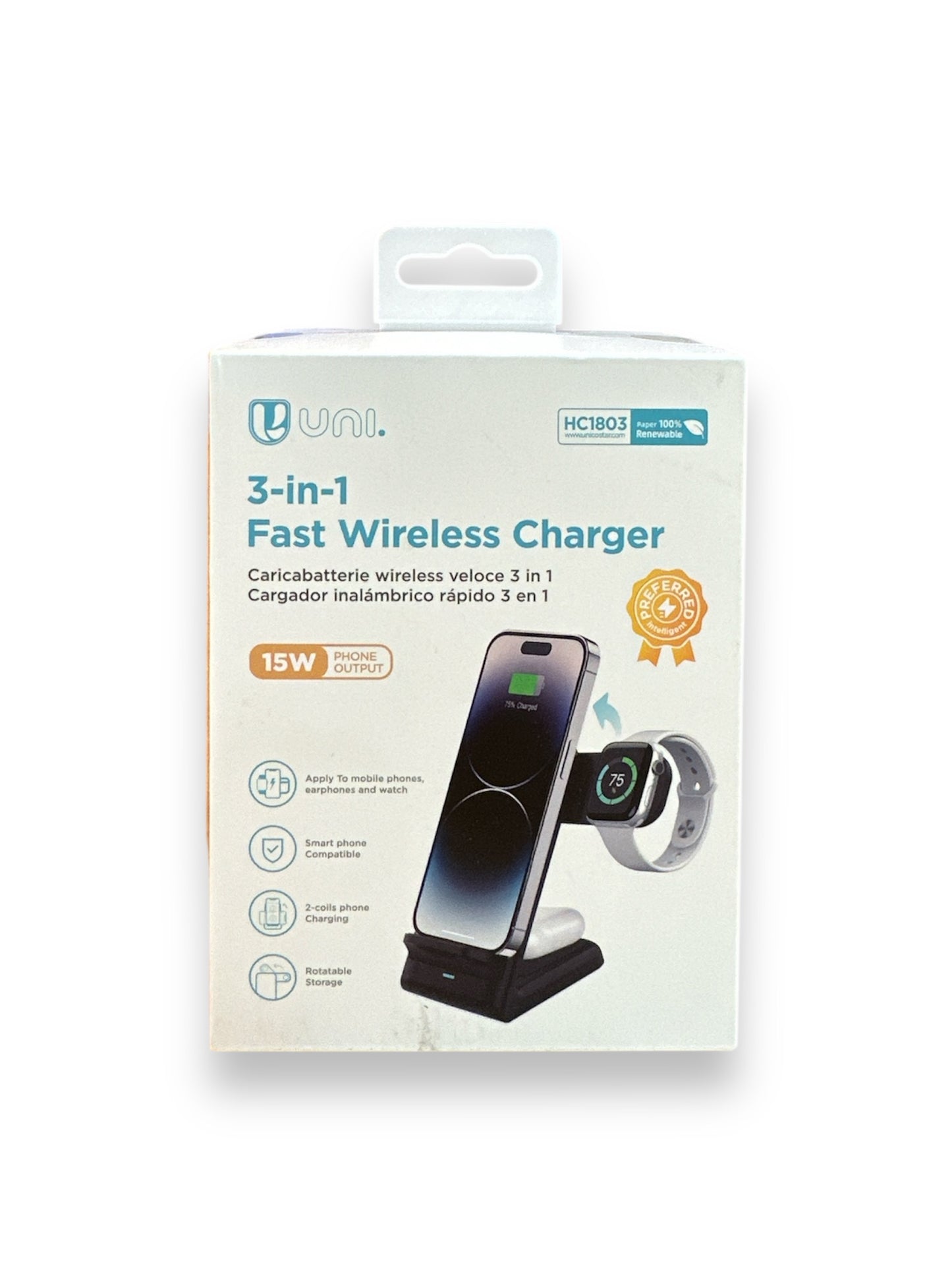 Caricatore Wireless veloce 3 in 1